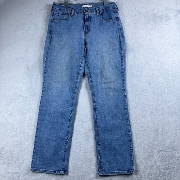 Levi Strauss & Co. 505 Straight Leg Jeans Denim Stretch Womens Blue Size 12 - Picture 1 of 12